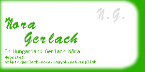 nora gerlach business card