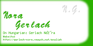 nora gerlach business card